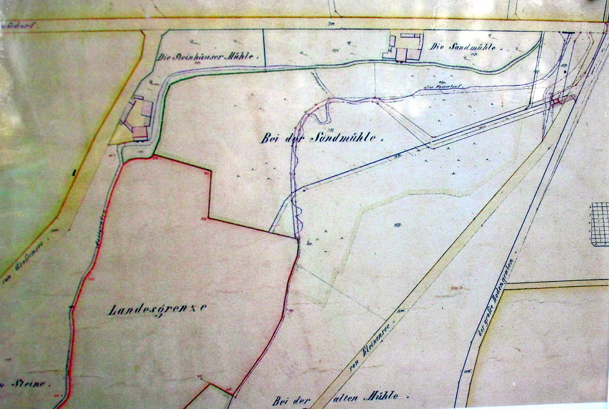 Kartenausschnitt der Mühlen | Quelle: Archiv Heimat- und Verkehrverein Kleinensee